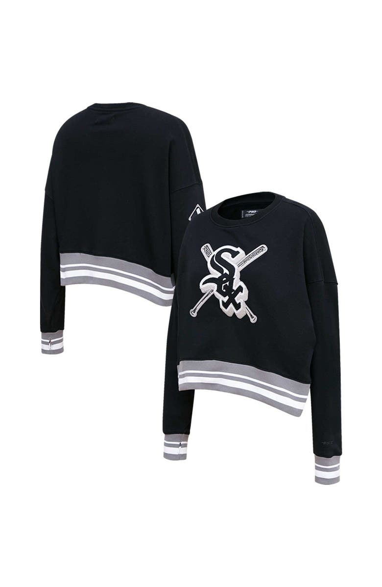 PRO STANDARD Women's Pro Standard Black Chicago White Sox Mash Up Pullover Sweatshirt, Main, color, 