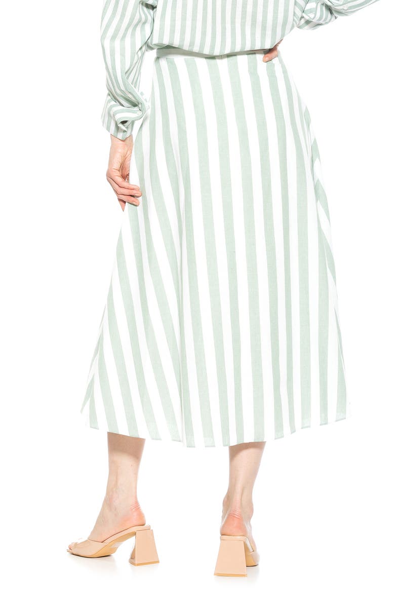 Alexia Admor Brilyn Stripe A-Line Linen Skirt, Alternate, color,