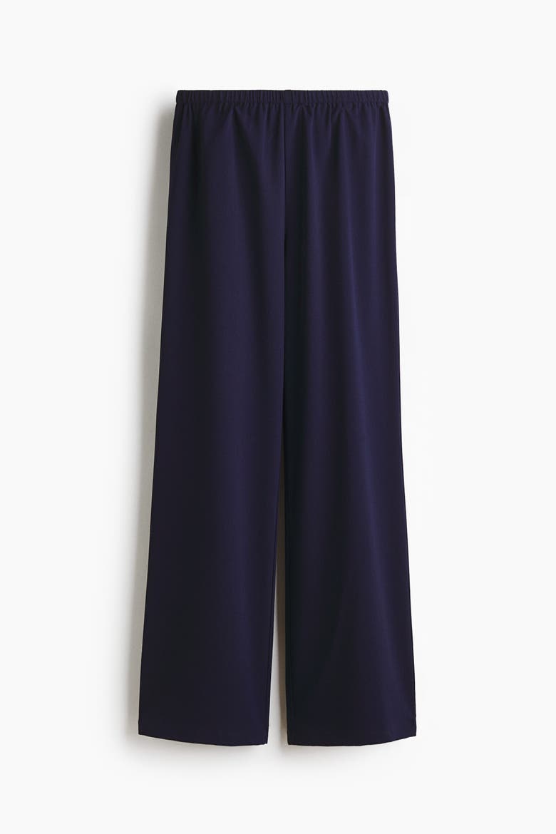 Straight Crêpe Trousers, Alternate, color, Navy blue