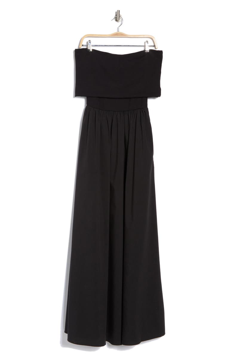 Love By Design Monet Off-the-Shoulder Mixed Media Maxi Dress, Alternate, color, Black