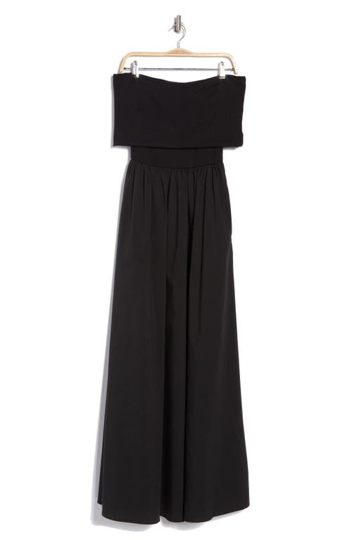 By Design Monet Off-the-shoulder Mixed Media Maxi Dress In Black