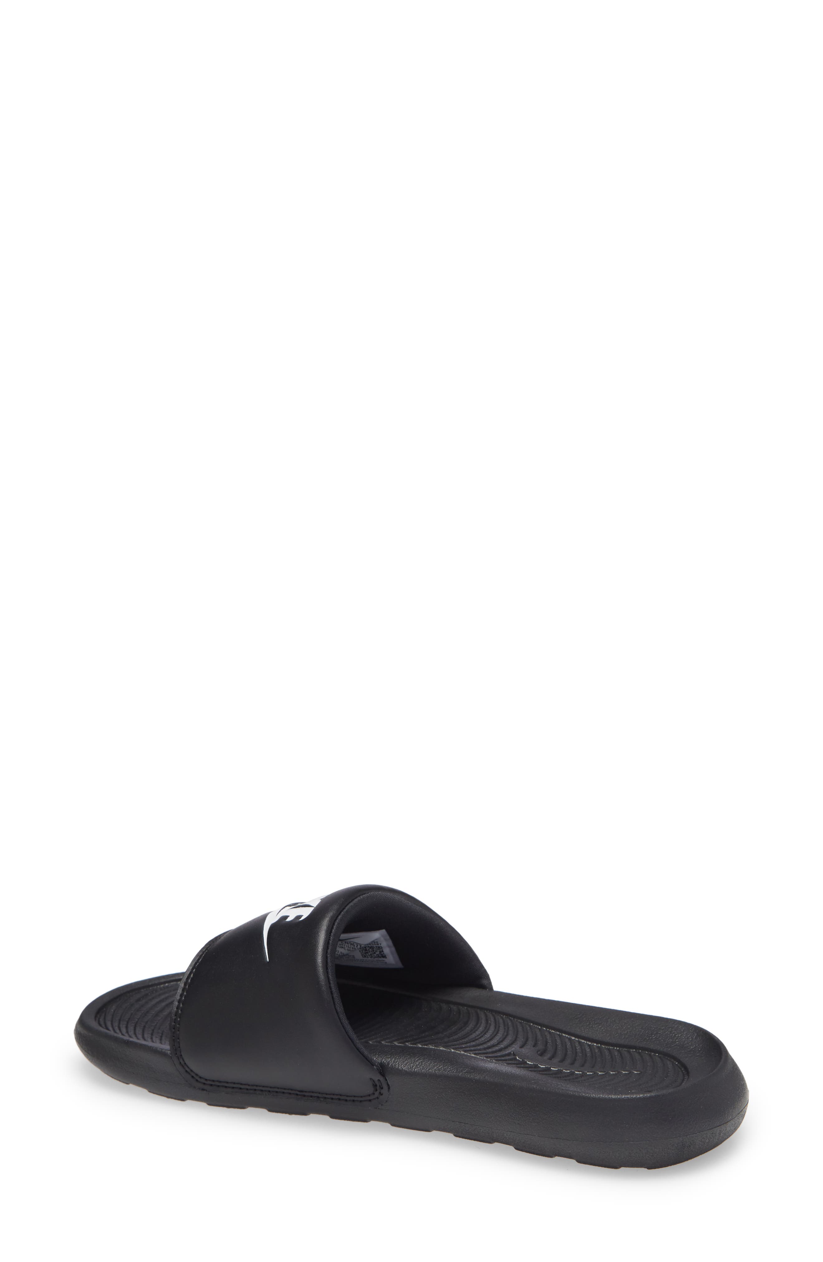 Victori Slide Sandal, Alternate, color, BLACK/ WHITE/ BLACK