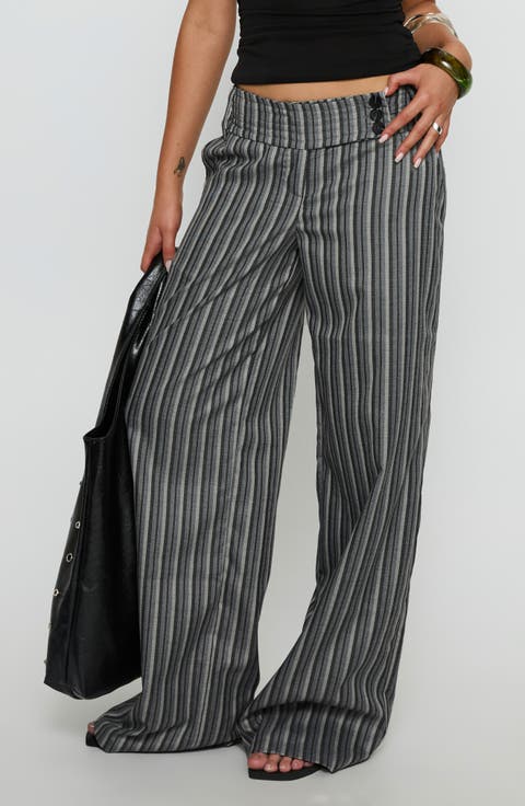 Cedars Stripe Low Rise Wide Leg Pants