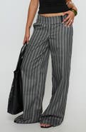 Princess Polly Cedars Stripe Low Rise Wide Leg Pants