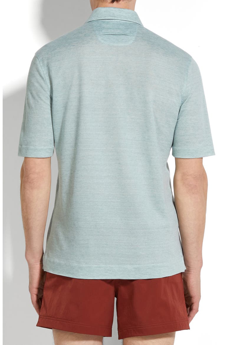 Linen Polo, Alternate, color, BRIGHT BLUE