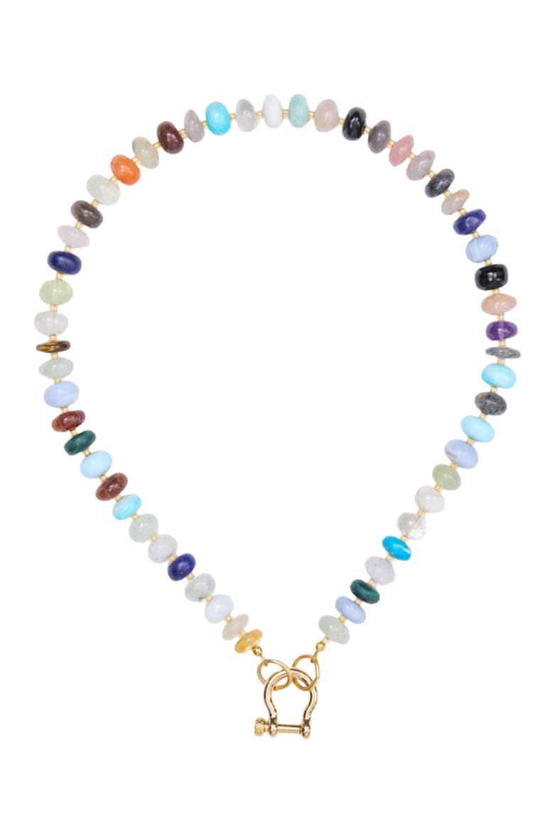 Lyla Mixed Gemstone Gold Plated Necklace, Main, color, Mixed Gemstone
