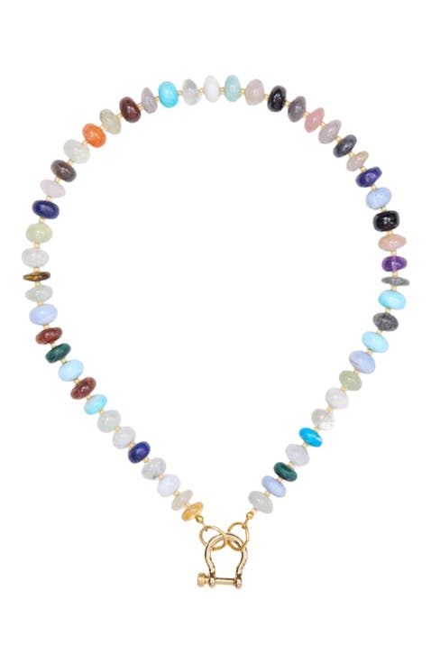 Lyla Mixed Gemstone Gold Plated Necklace