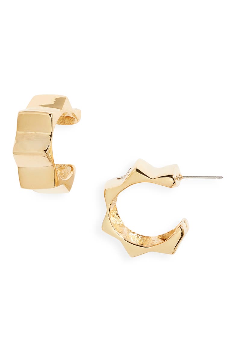 Spike Hoop Earrings, Main, color, GOLD