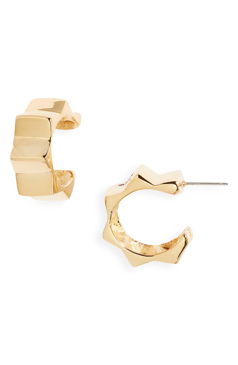 Kenneth Jay Lane Spike Hoop Earrings, Main, color, Gold