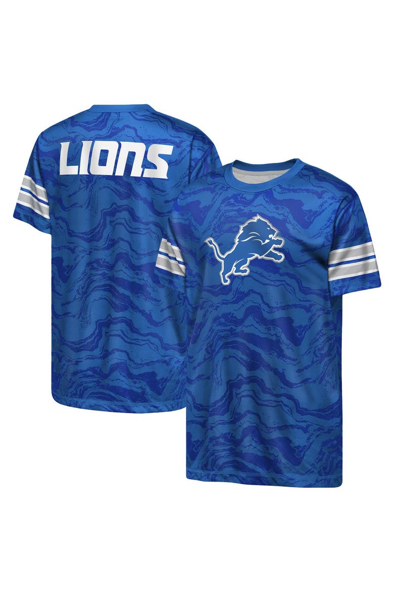 Youth Outerstuff  Blue Detroit Lions Slant Route Performance T-Shirt, Main, color, Blue