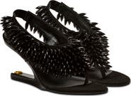 Balmain "No Wedge" beaded suede sandals