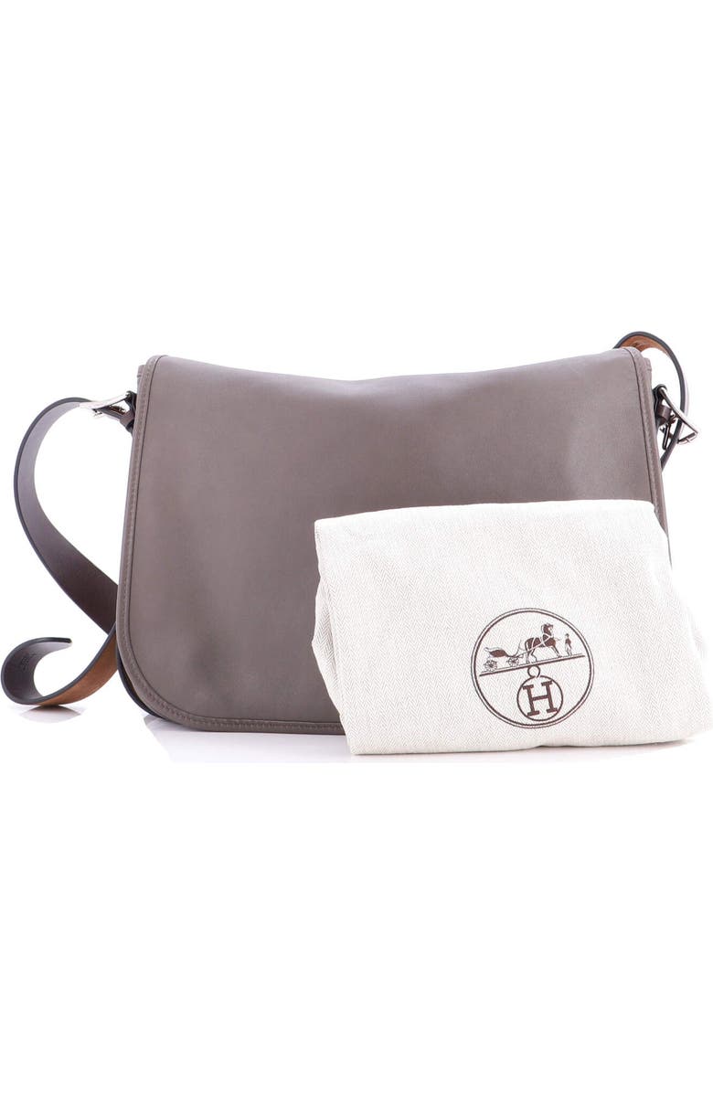 Pre-Owned Hermes Barda Messenger Bag Veau Sikkim 35, Alternate, color, Etain