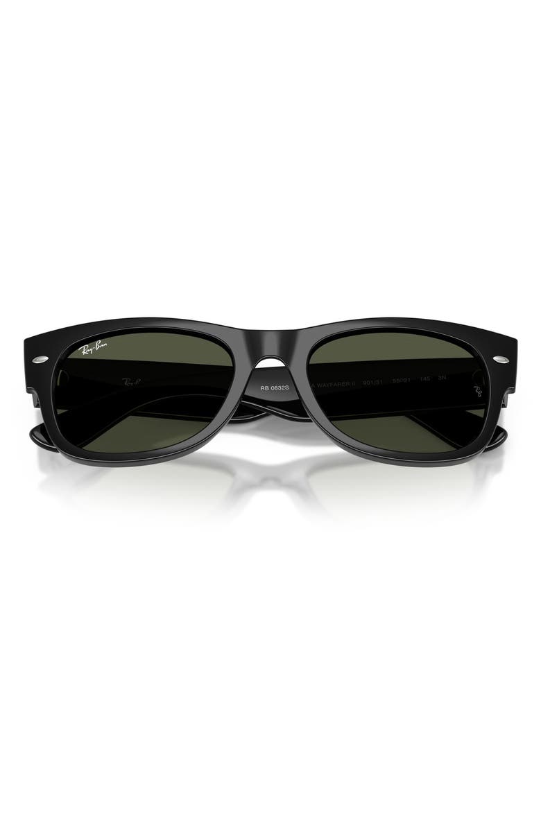 Ray-Ban Mega Wayfarere II Square Sunglasses, Alternate, color, Black / Green