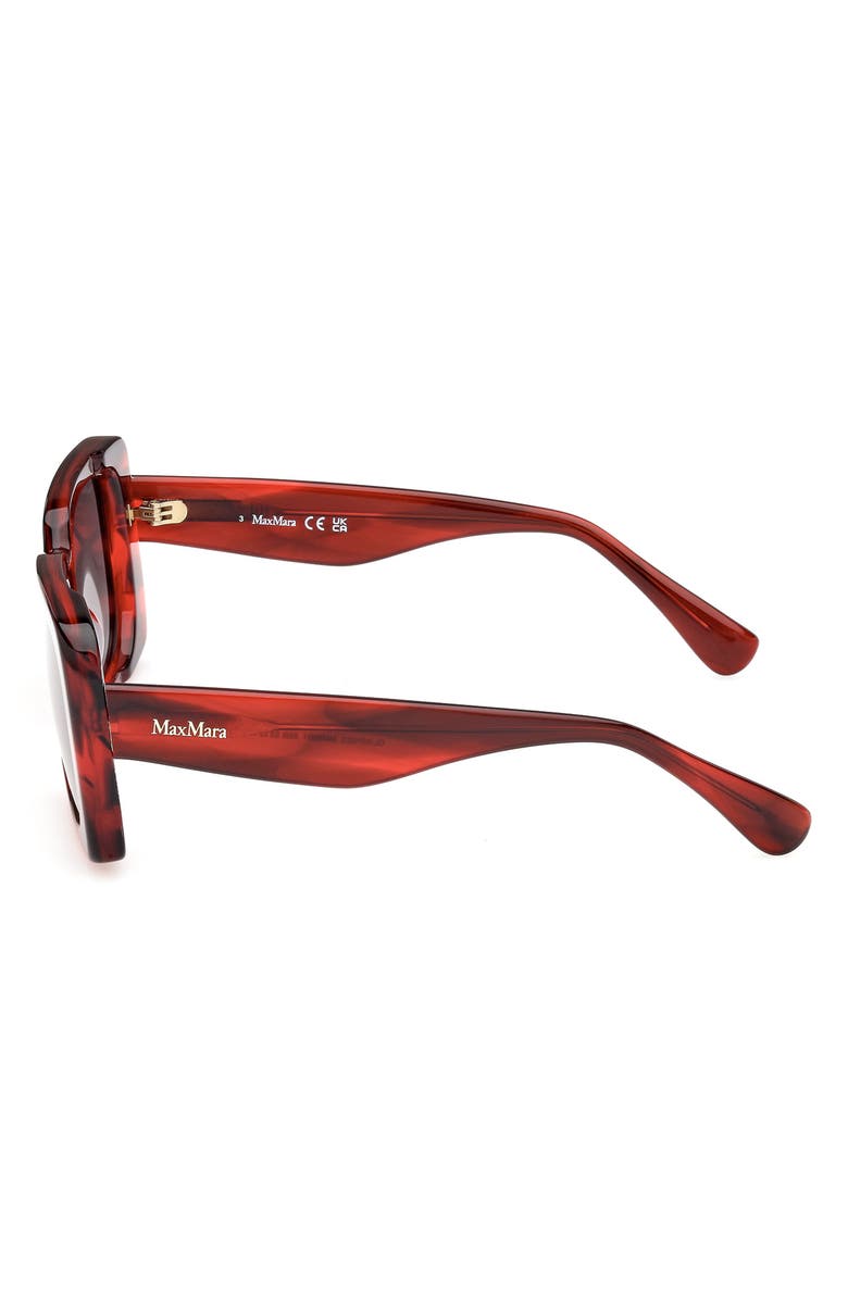 Max Mara Glimpse3 53mm Polarized Square Sunglasses, Alternate, color, Red/Gradient Smoke