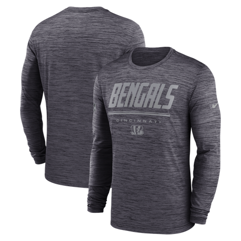 Men's Nike Black Cincinnati Bengals Sideline Offensive Transition Velocity Dri-FIT Long Sleeve T-Shirt