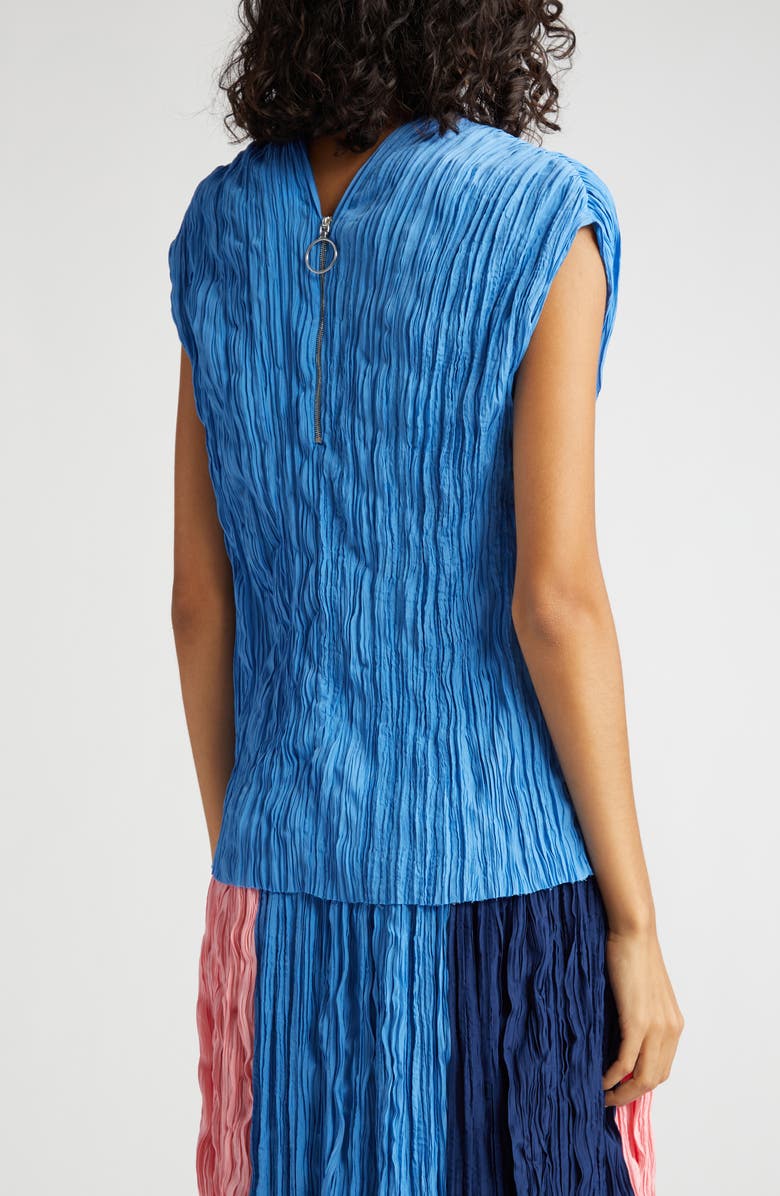 PARTOW Marion Cap Sleeve Satin Plissé Blouse, Alternate, color, 