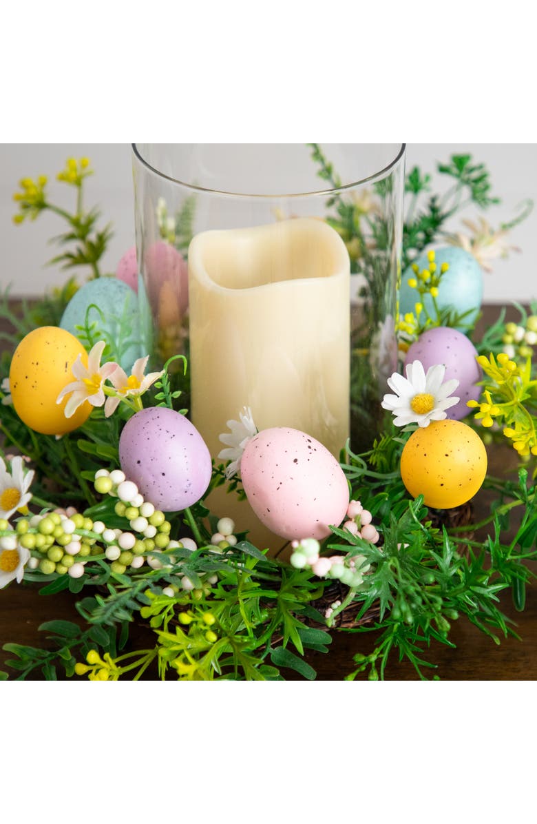 NEARLY NATURAL 8-in Artificial Easter Candle Holder Arrangement, Alternate, color, Green