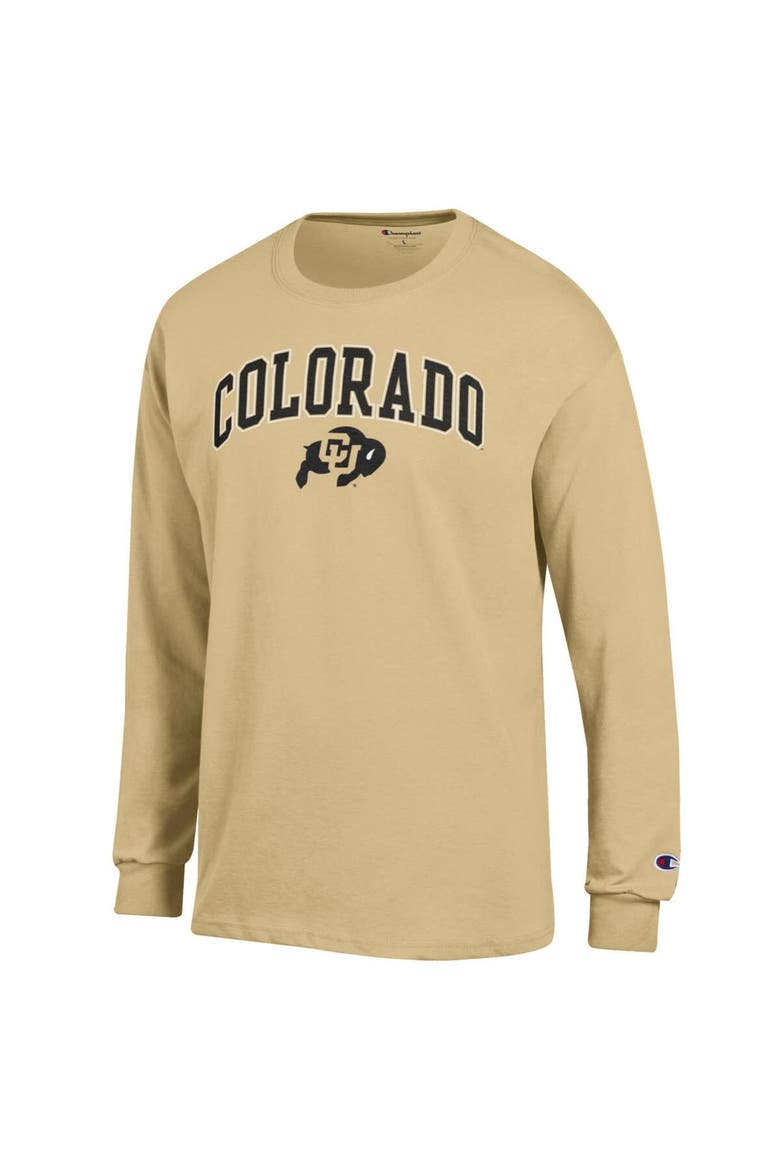 Men's Champion  Gold Colorado Buffaloes Arch Over Logo Long Sleeve T-Shirt, Alternate, color, Gold