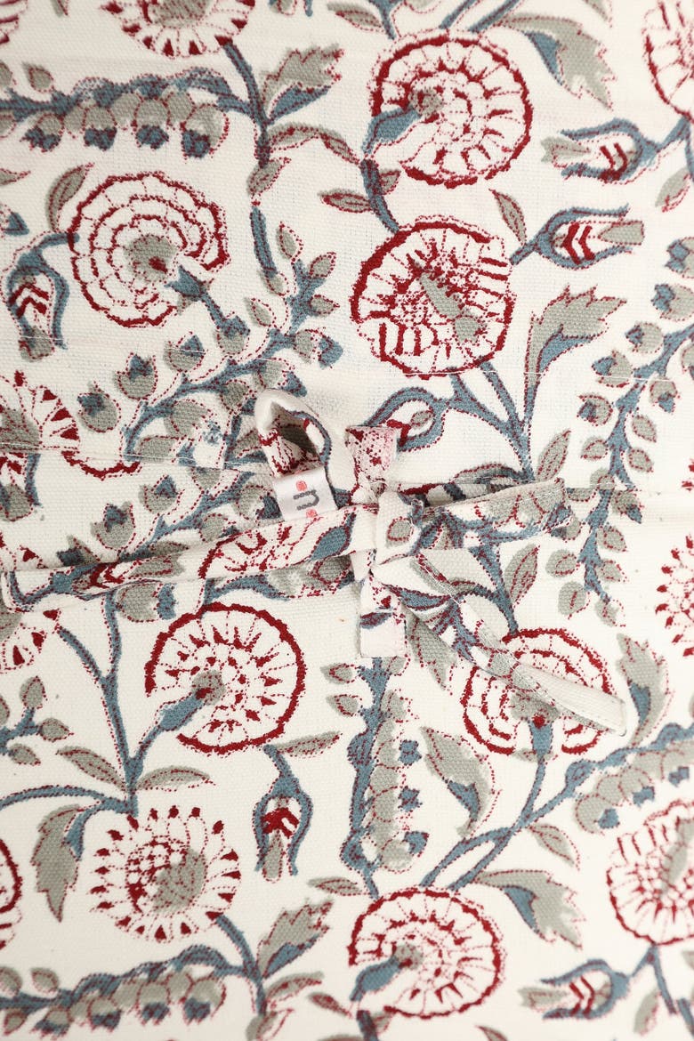 Crimson Bloom Block Print Pillow, Alternate, color, Crimson