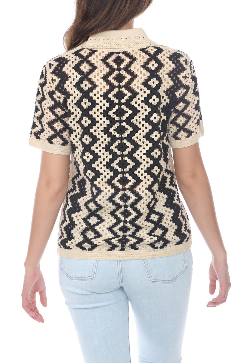 RAIN AND ROSE Openwork Button-Up Shirt, Alternate, color, As Is