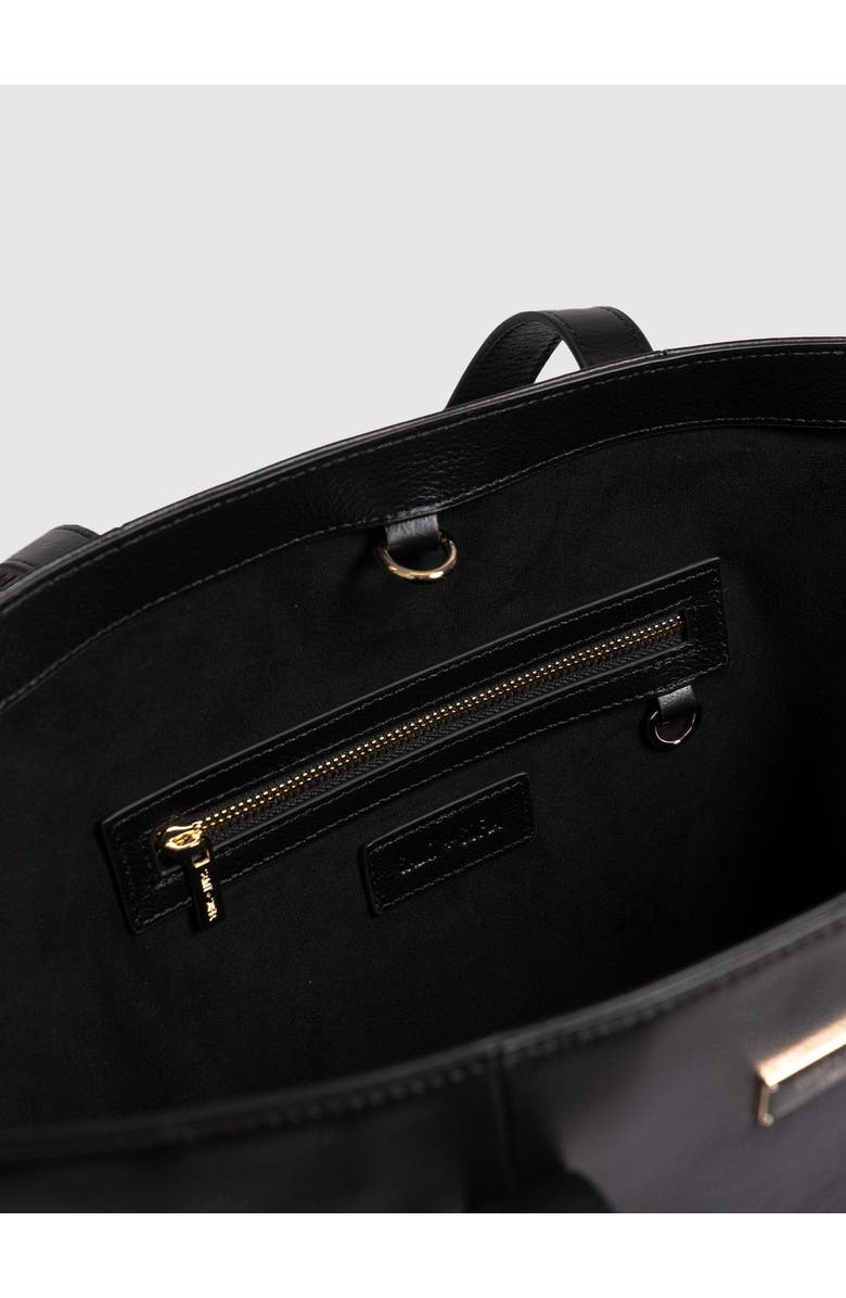 Saint + Sofia Kara Shopper Bag, Alternate, color, Black Leather