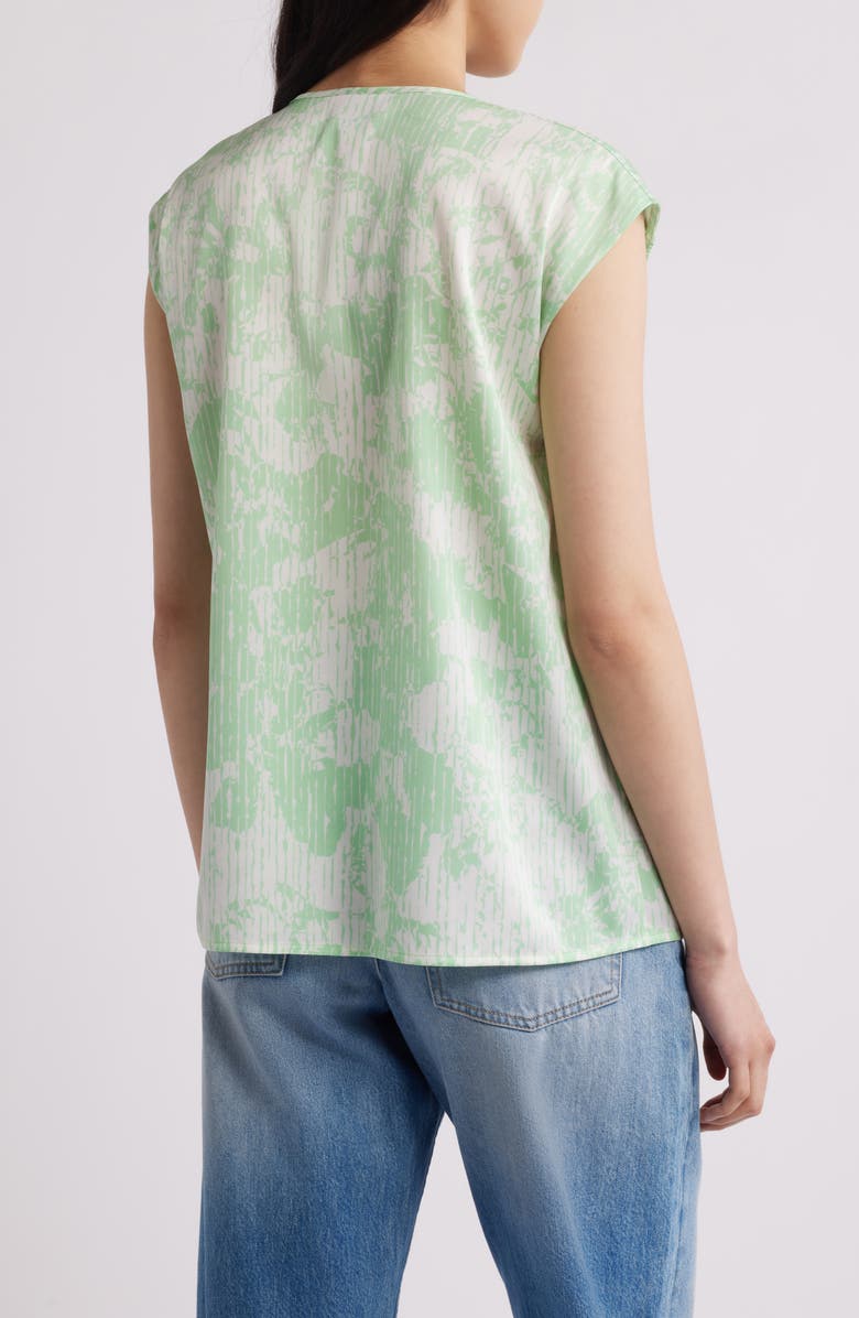 BOSS Binadi Sleeveless Stretch Silk Top, Alternate, color, Pistachio Layered Floral