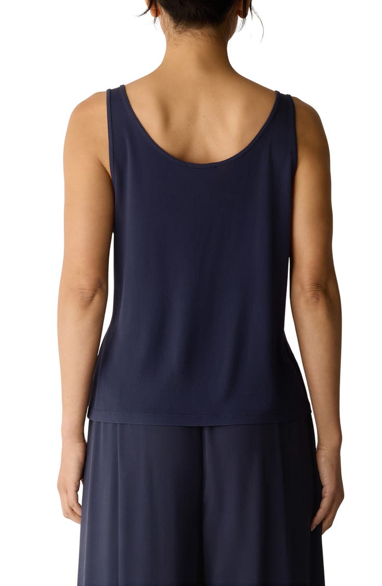 Eileen Fisher Slim Fit Scoop Neck Silk Tank, Alternate, color, Ink