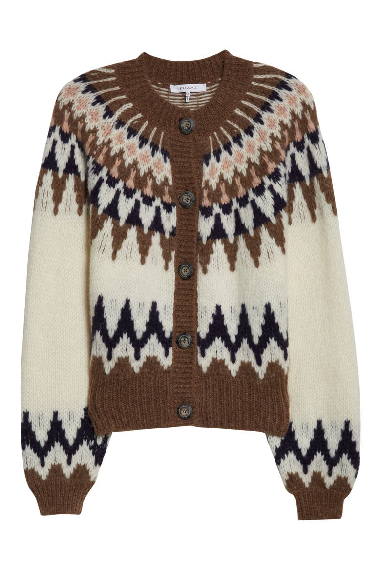 Fair Isle Alpaca Blend Cardigan, Alternate, color, OFF WHITE MULTI