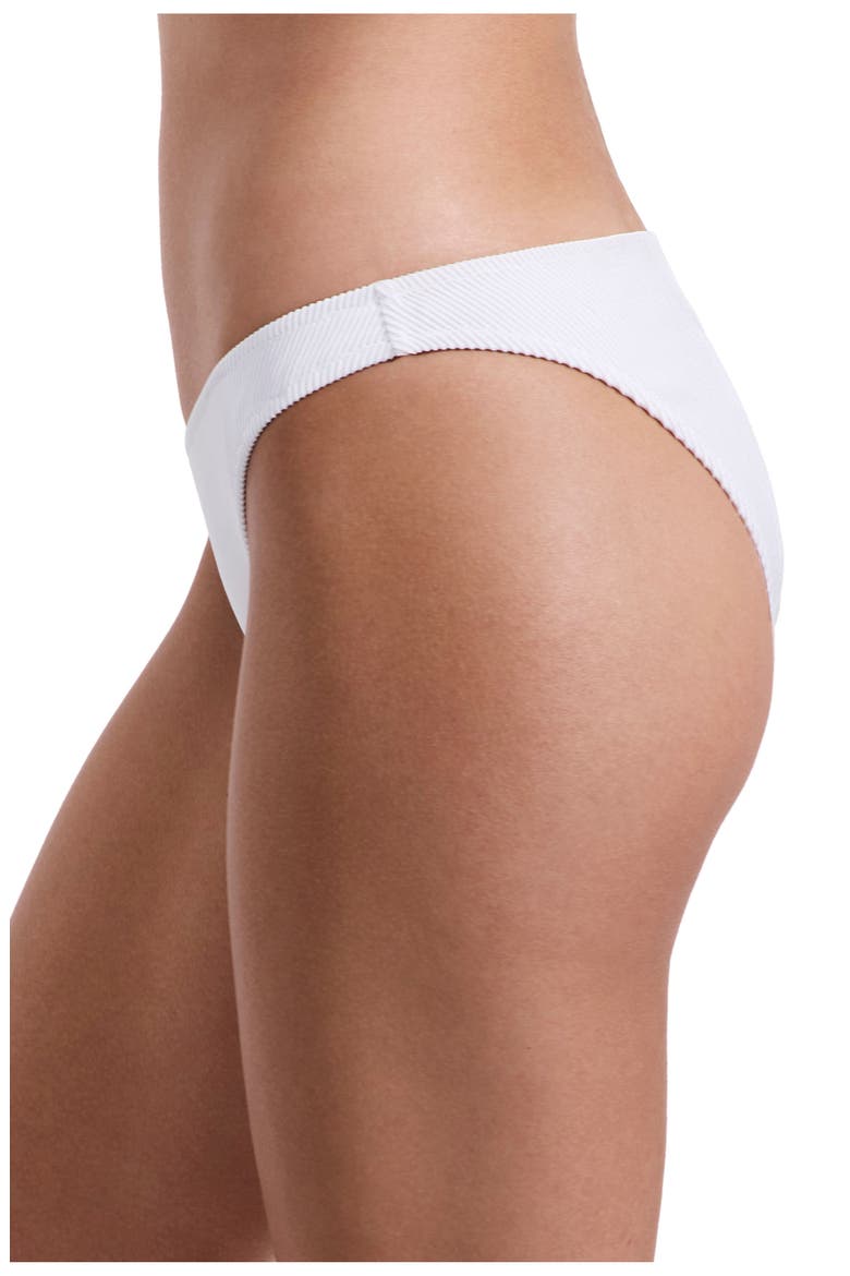 Emanuelle Textured High Leg Bikini Bottom, Alternate, color, White