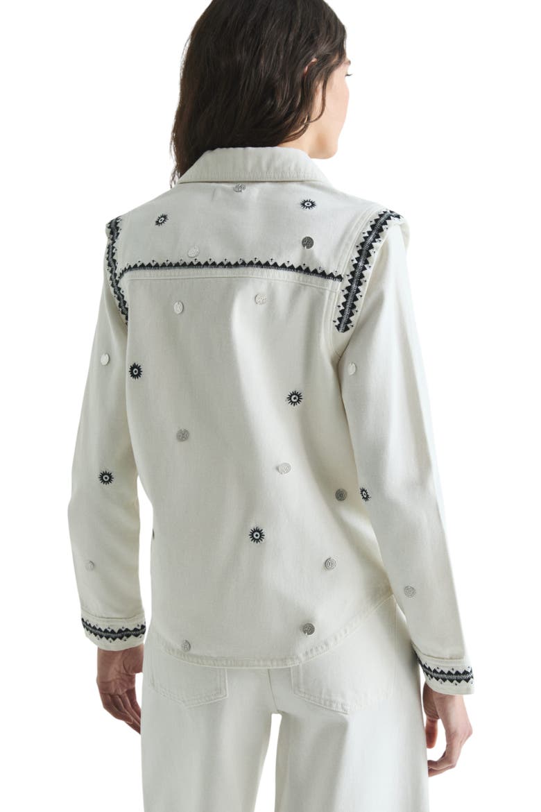 Denim Print Shirt, Alternate, color, Ecru