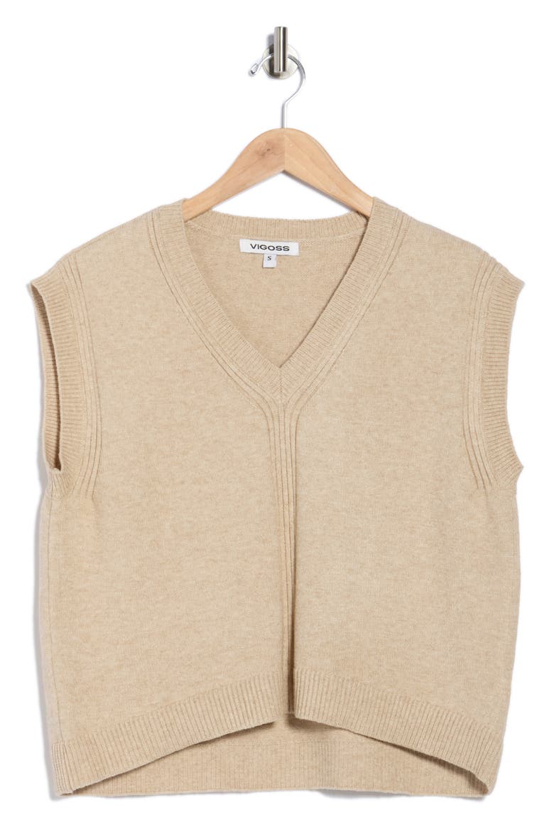 Oversize Sweater Vest, Alternate, color, OATMEAL