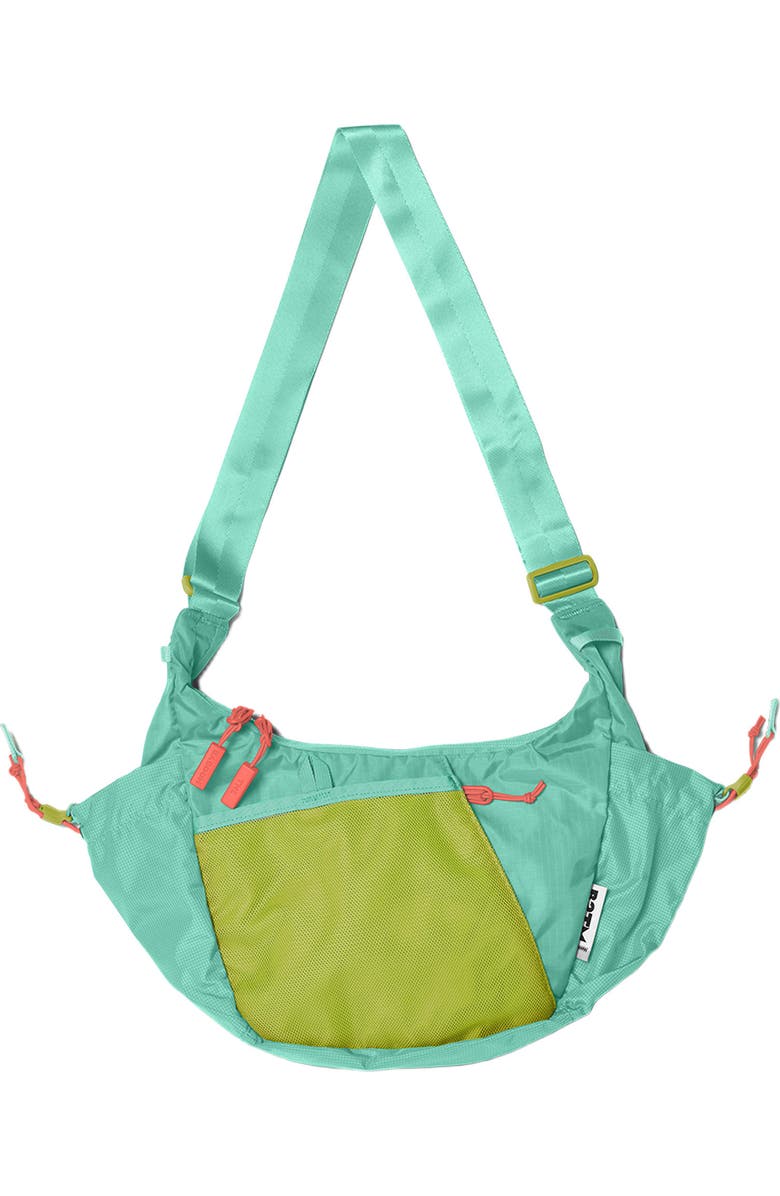 Baboon to the Moon Crescent Crossbody Bag, Main, color, Aqua Drift