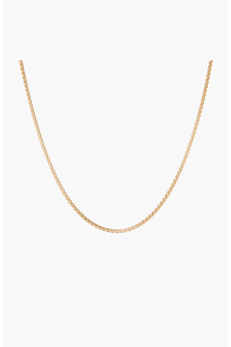 Round Box Chain Necklace, Main, color, Yellow Gold Vermeil