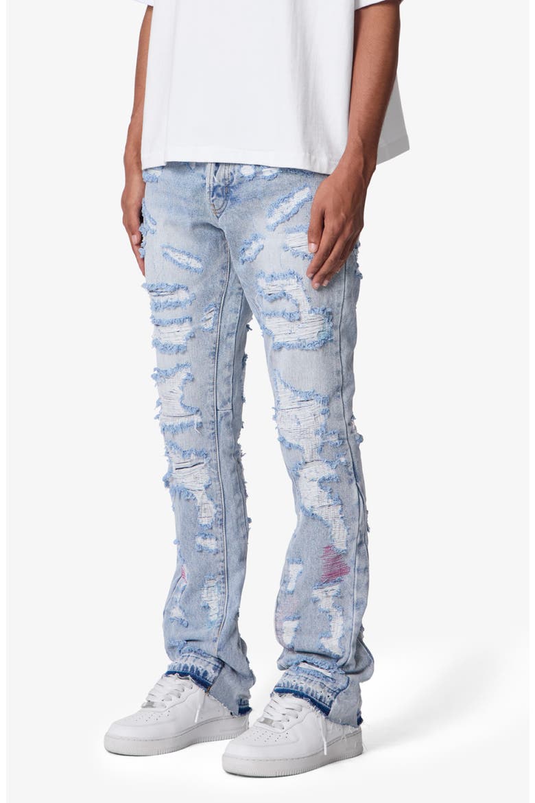 B570 Distressed Flare Jeans, Alternate, color, BLUE