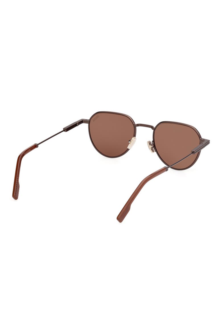 54mm Round Sunglasses, Alternate, color, ANTIQUE COPPER / LIGHT BROWN