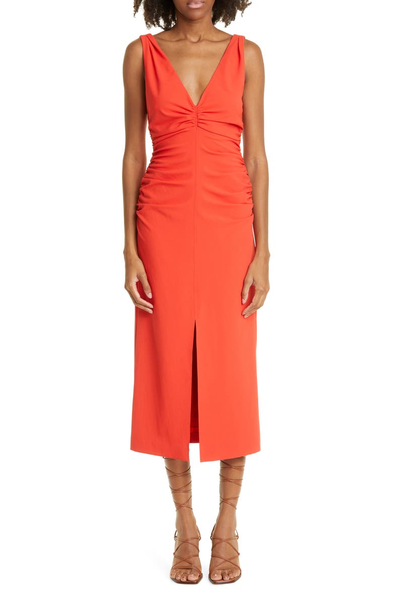 Leonna Ruched Dress, Main, color, LAVA