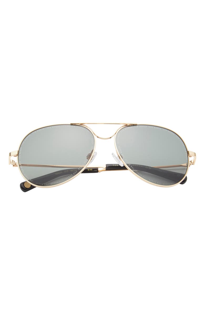 Ted Baker London 58mm Aviator Sunglasses, Main, color, Gold