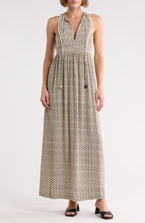 Split Neck Maxi Dress