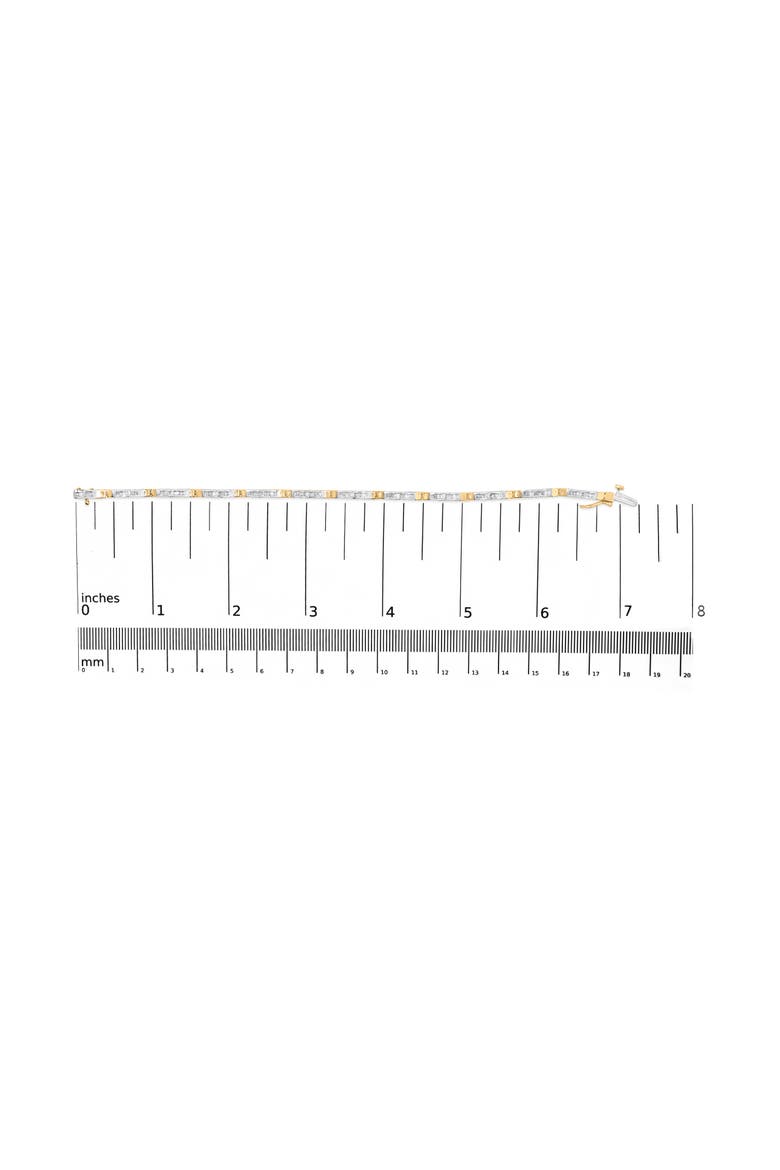 10k Yellow Gold 1.00 Cttw Baguette-Cut Channel Diamond Link Bracelet, Alternate, color, Yellow Gold