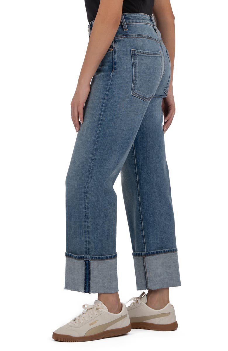 Sienna High Waist Cuffed Hem Wide Leg Jeans
