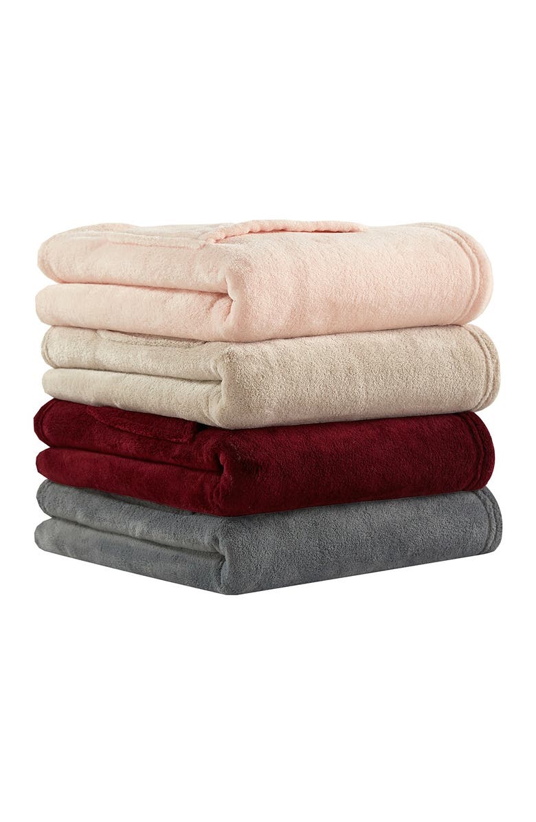 CHIC Bruin Soft Plush Fleece Wrap - Burgundy, Alternate, color,