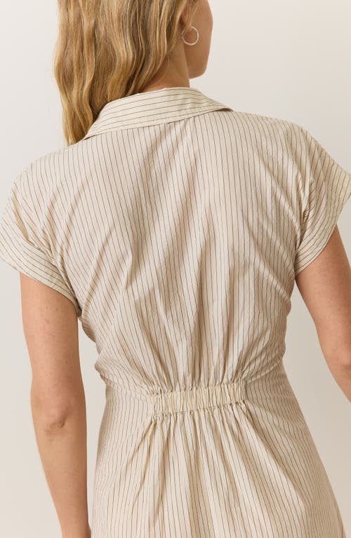Marine Layer Marina Layer Nova Midi Shirt Dress In Cream/navy Stripe
