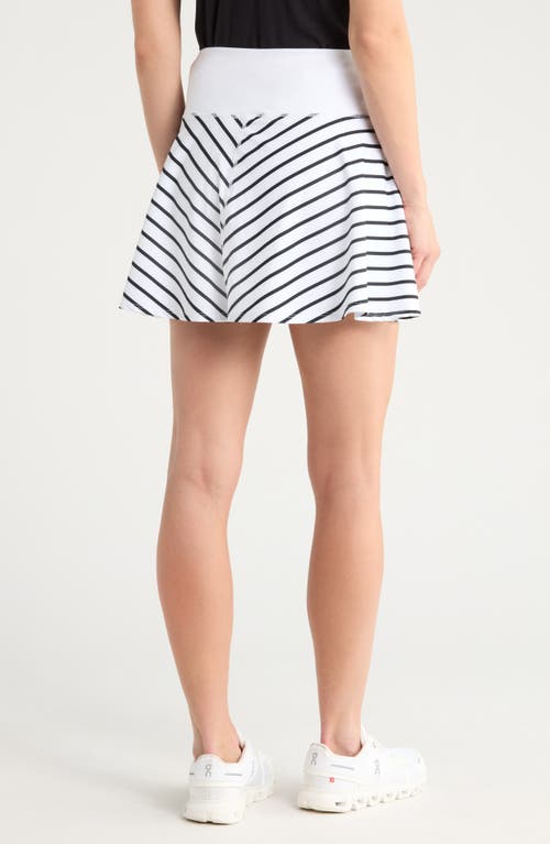 Yogalicious Lux Stripe Match Point Skort In White