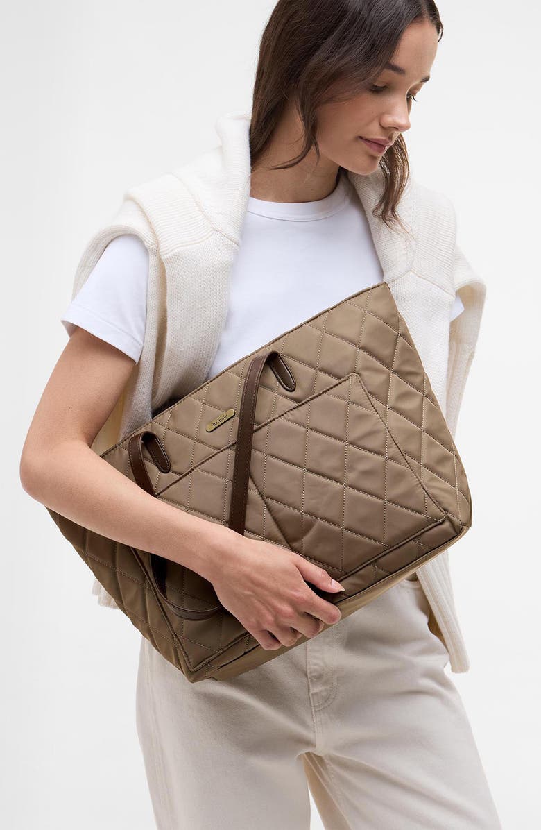 Barbour Quilted Nylon Tote, Alternate, color,