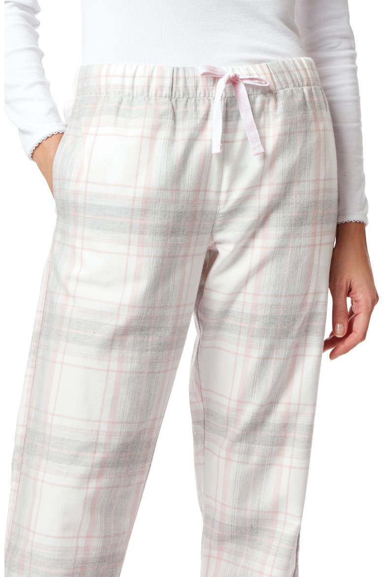 Check Flannel Pajama Pants, Alternate, color, GREY/ PINK