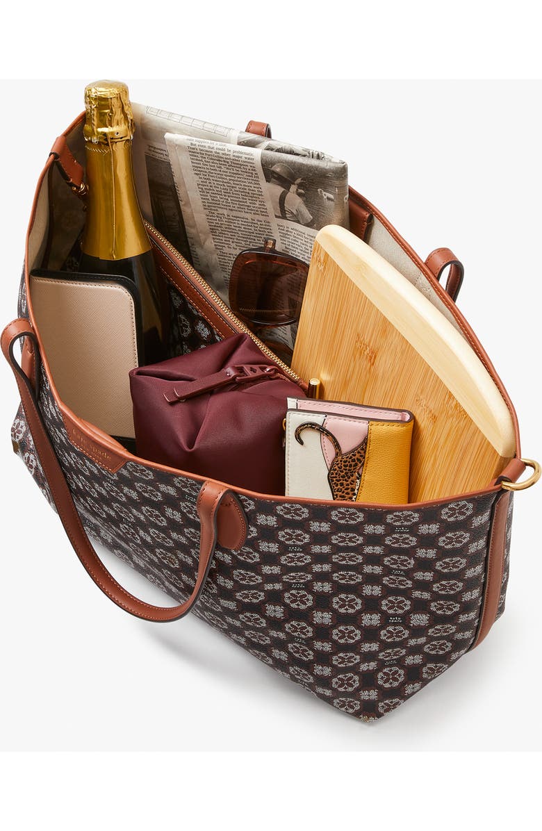 Kate Spade New York spade flower monogram coated canvas tote, Alternate, color,