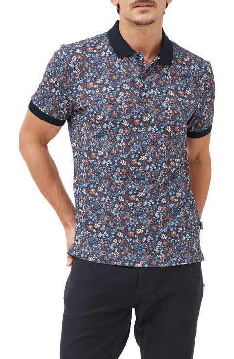 Bay of Plenty Sports Fit Floral Cotton Piqué Polo