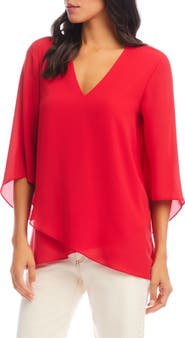 Karen Kane Asymmetrical Crepe Top