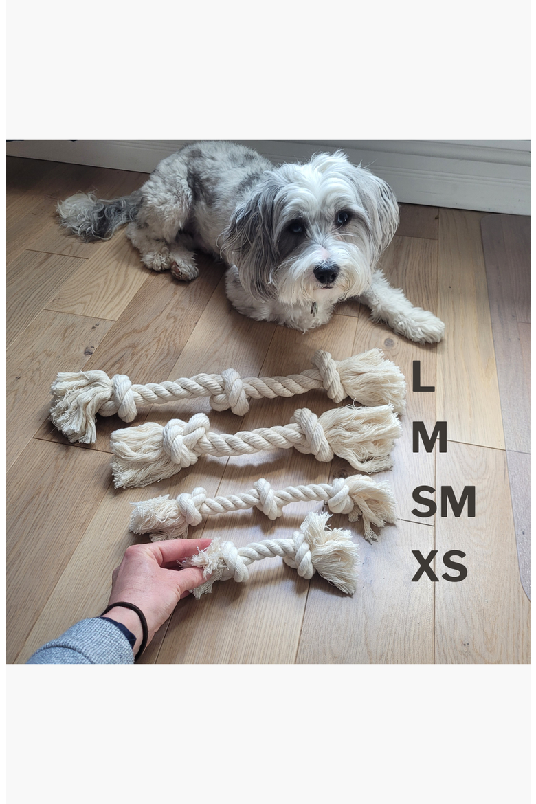 100% Organic Cotton Rope Dog Toy | USA Made, Alternate, color, 5/8" x 7" / 2 knots