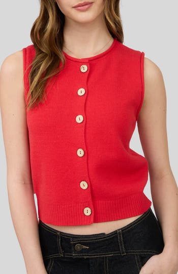 BLU PEPPER BLU PEPPER SOLID BUTTON FRONT SWEATER VEST